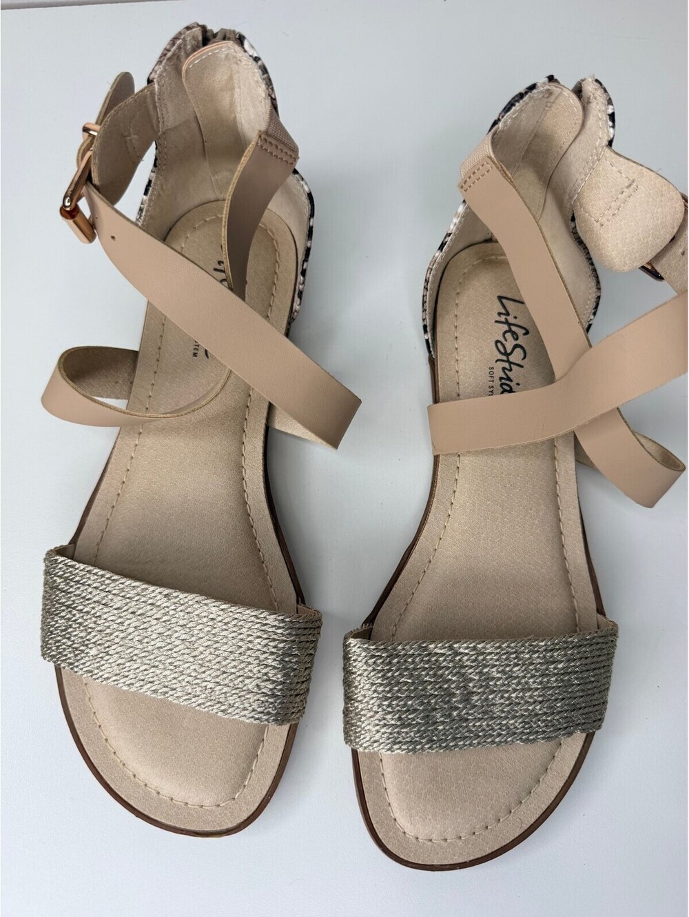 LifeStride Soft System sandals with snake print heel size 7